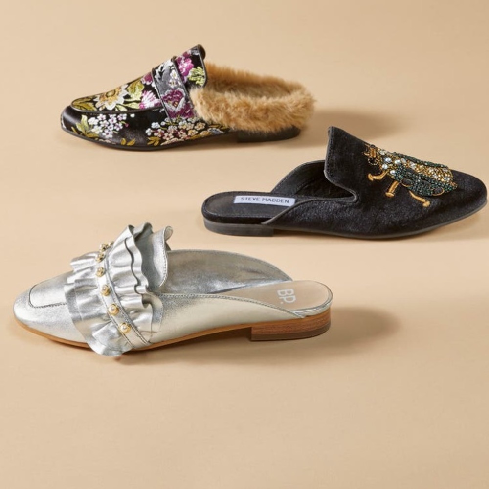 BP Mandy Ruffle Loafer Mule